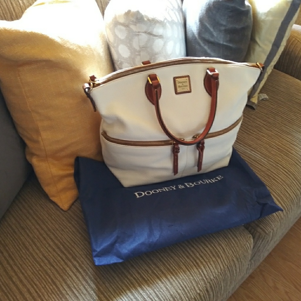 White & Brown Dooney & Bourke Leather bag